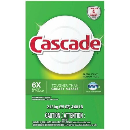 CASCADE 33836 Dishwasher Detergent, 75 Oz, Powder, Scented, White 34036